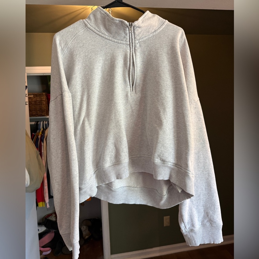 Victorias Secret Women's Gray Half-Zip Sweatshirt